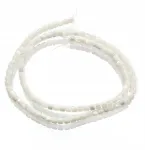 MIC Natūralūs moliuskų kriauklių karoliukai, kolona, balti, 3.5x3.5mm, 109vnt/37cm