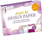 Dizaino popierius Din A5 Alcohol Ink: 75 ra&scaron;ymo lapai (din A5, 220 g/m&sup2;) su lankstymo linija atvirukams, 25 dizainai, 16 puslapių rankų ra&scaron;ymo pagrindų kursas, mink&scaron;tas vir&scaron;elis