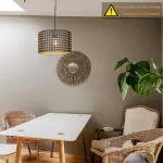 Osasy retro stiliaus pakabinamas &scaron;viestuvas su deimantų ra&scaron;tu, juodas auksas, reguliuojamo auk&scaron;čio, vintažinis gaubtas svetainei ir miegamajam (be lemputės)