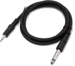 3,5 mm į 6,35 mm mono aux audio kabelis, 1 m 6,35 male į 3,5 ts male mono auxiliary jack instrumentinis kabelis bosiniam stiprintuvui, gitarai, pianinui, ausinėms, garsiakalbiams ir hifi sistemai
