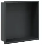 Aquatech ni&scaron;inė lentyna su flan&scaron;u 30x30 cm, nerūdijančio plieno, juoda