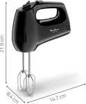 Moulinex Quickmix Hm3108 - rankinis mai&scaron;ytuvas su 300 w, 5 greičiais, dviem priedais minkymui arba mai&scaron;ymui, nerūdijantis plienas, duona, naminė pica, pyrago te&scaron;la, skaidrus sniego ta&scaron;kas, juodas