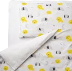 Flyideas pilnas kūdikių patalynės komplektas 180 x 120 cm - puikiai tinka 160 x 80 cm lovytėms, 100% grynos medvilnės kūdikių antklodės rinkinys su pagalvės užvalkalu naujagimiams, lop&scaron;iams ir lovytėms