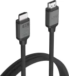 Linq Connects 8k/60hz Hdmi į Hdmi, Ultra Hdmi sertifikuotas Pro kabelis 2m skirtas 8k Ekranui/tv, Hdmi 2.1a, 8k/60hz arba 4k/120hz, 48gbps Male, pilkas