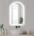 Mtp Led ap&scaron;viestas vonios veidrodis 50x80 cm pusiau ovalus J19
