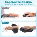 Ergonomi&scaron;kas pelės kilimėlių ir klaviatūros rie&scaron;o atramos komplektas, paauk&scaron;tintas masažinis dizainas skausmui mal&scaron;inti, debesies rie&scaron;o atrama su atminties putomis ir neslystančiu pagrindu biurui, žaidimams ir namams