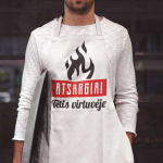 Medvilninė prijuostė "Atsargiai, virtuvėje tėtis"