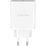 Canyon, Sieninis įkroviklis su 1*USB, QC3.0 18W, Įėjimas: 110V-240V, I&scaron;ėjimas:I&scaron;ėjimas: DC 5V/3A,9V/2A,12V/1.5A, Eu ki&scaron;tukas, OCP/OVP/OTP/SCP, CE , RoHS, ERP. Dydis: 89*46*26,5mm, 52g, Baltas