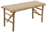 Sulankstomas sodo suoliukas su pagalvėle, 118cm, bambukas