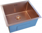 Nerūdijančio plieno plautuvė D4843HC COPPER su sifonu