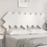 Lovos galvūgalis, baltas, 141x3x80,5cm, pu&scaron;ies medienos masyvas