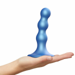 Mėlyna Strap-On-Me - Dildo Plug Balls Metallic Mėlyna S