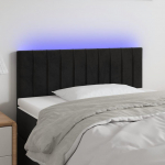Galvūgalis su LED, juodos spalvos, 90x5x78/88cm, aksomas