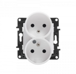 Legrand 863134 Niloe Step Lizdas maitinimo blokas dvigubas 2x2P+Z keliems rėmams, varžtiniai gnybtai, su kontaktine sklende balta 863134