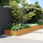 Auk&scaron;tas sodo lovelis, 770x100x36cm, Corten plienas