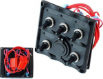 TurboWorks_F Jungiklis skydelis 12V SPST / ON- OFFx5, 2xUSB, 3B 15A IP68