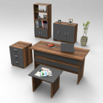 Kalune Design Biuro baldu komplektas VO14 BA antracito/ruda