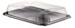 Multi Plastikinis padėklas, 1 skyriaus, 350x240 mm, juodas, su nuimamu skaidriu dangteliu, RPET, 25 vnt./dėžėje