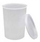 Multi 400 ml stiklinė &Oslash;75x100 mm su užspaudžiamu dangteliu, balta, PP, 100 vnt./dėžutėje