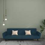 Dvivietė sofa-lova, mėlynos spalvos, aksomas