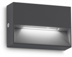 Sieninis &scaron;viestuvas Ideal Lux 1,5W LED sieninis fasado &scaron;viestuvas DEDRA, antracito sp., 3000K, IP65, 328645