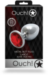Ouch By Shots Ouch! METALOWY KOREK ANALNY PLUG Z DIAMENTEM 9,3 CM WODOODPORNY