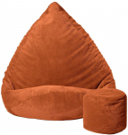 Sėdmai&scaron;is su pufu Mega Dot Velour XXL, 100x130 cm, plytų spalvos