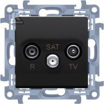 Kontakt-Simon Antenos lizdas Kontakt-Simon Simon 10 CASP.01/49 R-TV-SAT praėjimo modulis, 1x įvestis: 5MHz-2.4GHz matinė juoda