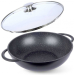 Granitinė wok keptuvė 32 cm su GRANDE dangčiu