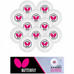 BUTTERFLY *** Stalo teniso kamuoliukai balti - 12 vnt.