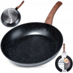 Keptuvė Vilde Juodas&Wood 28 cm aliuminė su granitine danga