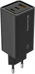 ColorWay USB charger 1x USB-A, 2x USB-C/ 65W GaN3 Pro, juodas
