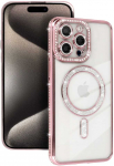 Topt Bling Magsafe dėklas skirtas Apple iPhone 15 Pro rožinės spalvos