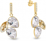 Paauksuoti sidabriniai auskarai su cirkoniais ir Swarovski kristalais Brasco 53544