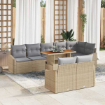 Sodo Sofų Rinkinys su pagalve su pagalve 9 pcs Bežinė ir pilka