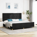 Lova Lovos rėmas su galvūgalio Juoda 200 x 200 cm audinys