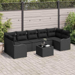 Sodo Sofų Rinkinys Juoda 55 x 55 x 37 cm poliratanas