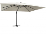 Gembinis skėtis su LED ir aliuminio stulpu, smėlio, 400x300cm
