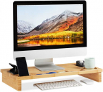 Laikiklis Relaxdays Bonideco Monitoriaus stovas 9x60x30cm., &scaron;viesiai rudos spalvos