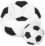 Sėdmai&scaron;is su pufu Ball XXXL, baltas/juodas