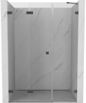 Du&scaron;o durys Mexen Lunar-F, sulankstomos, kairė, 135 cm, transparent/brushed gun pilka