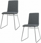 Bonideco Select Rinkinys i&scaron; 2 valgomojo kėdžių 52x47x88cm., pilkos/sidabrinės spalvos