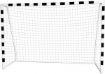 Futbolo vartai 300 x 200 cm, PRO, balti ir juodi, laisvalaikiui, sodui, ne&scaron;iojami, mini futbolo vartai