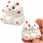 Lean Toys Mink&scaron;tas sensorinis anti-streso žaislas - baltas žiurkėnas su kamuoliukais, 5 cm