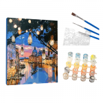 Winder Home Tapyba pagal skaičius &ndash; paveikslas, dažai, teptukai, rinkinys &bdquo;Venecija naktį&ldquo;, 40&times;50 cm