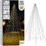 Kalėdinė girlianda 360 LED ant vėliavos stiebo