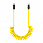 USB-C Kabelis - Newell USB-C 100W 2m Silikoninė Spiralė Geltona-Juoda