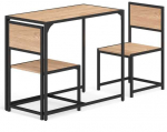 Promotions Valgomojo stalas su kėdėmis, 3 dalių, 90x47x76 cm, rudas, metalinis rėmas