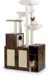 Promotions Katės draskyklė su kraiko dėžės spintele, 87x45x161 cm, ruda, baldai