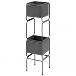 Beliani Stojak na kwiaty COTINUS Metal 20 cm Juodas